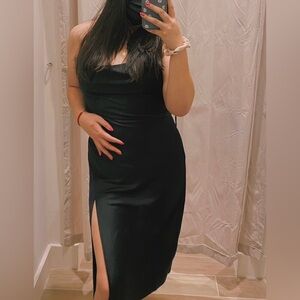 FOREVER 21 Black Midi Open Back Dress (L)